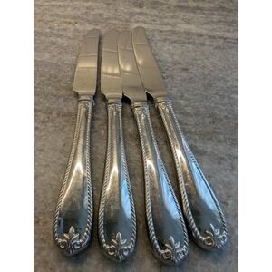 4 Lenox TUDOR BEAD Stainless 18/10 Glossy Rope Edge Knives Set